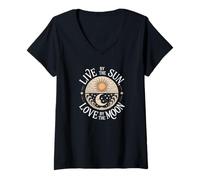 Femme Illustration Graphique Mystique éthérée T-Shirt avec Col en V