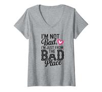 Femme Illustration I'm Not Bad, I'm Just from The Bad Place T-Shirt avec Col en V