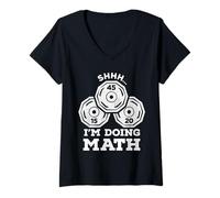 Femme Illustration Maths Drôle Musculation T-Shirt avec Col en V