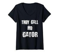 Femme Ils m'appellent Gator T-Shirt avec Col en V