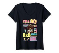 Femme Im 90s R&B Kinda Girl Retro RNB Hip Hop Femmes Filles Enfants T-Shirt avec Col en V