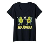 Femme I'm A Avocadoholic Tropical Fruit Avocat T-Shirt avec Col en V