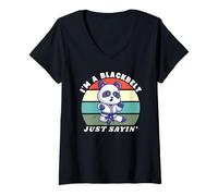 Femme I'm A Blackbelt Just Sayin, Panda Karaté, Arts Martiaux Panda T-Shirt avec Col en V