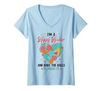 Femme im a Happy Hooker and Have The Balls to prve it Crochet T-Shirt avec Col en V
