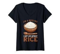 Femme I'm A Rice-ist I Can't Live Without Rice - T-Shirt avec Col en V