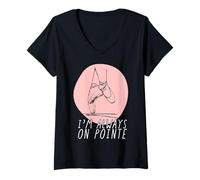 Femme I'm Always on Pointe Ballerines pour Femme T-Shirt avec Col en V