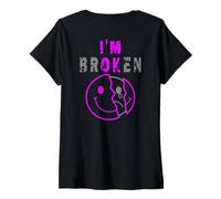 Femme I'm Broken I'm OK - Souvenir de deuil - I'm Broken T-Shirt avec Col en V