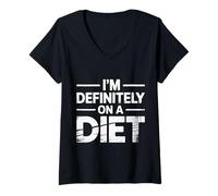 Femme I'm Definitely on A Diet Food Denial Jokes |- T-Shirt avec Col en V