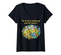 Femme I'm Fatigué de se réveiller et de ne Pas être en Australie Adolescents Enfants T-Shirt avec Col en V