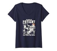 Femme I'm from the 1900, Wetsern Movie Lover, Lone Cowboy on a Horse T-Shirt avec Col en V