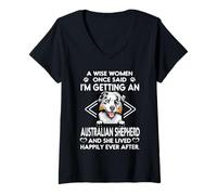Femme I'm Getting an Australian Shepherd Funny Dog Mom Puppy T-Shirt avec Col en V
