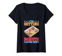 Femme I'm Getting Donuts After This Post Workout Sugar Craving T-Shirt avec Col en V