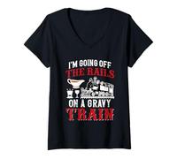Femme I'm Going Off The Rails on A Saucière Train T-Shirt avec Col en V