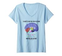 Femme I'm Happy to Give You A Piece of My Mind Query Brain Humour T-Shirt avec Col en V