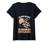 Femme I'm Here Because The Museum Has Dinosaurs T-Shirt avec Col en V