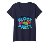 Femme I'm Here for The Block Bloc de Construction de Briques T-Shirt avec Col en V