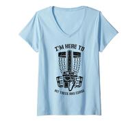 Femme I'm Here to Hit Trees and Curse Disc Golf Tronçonneuse Amusante T-Shirt avec Col en V