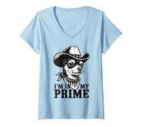 Femme I'm in My Prime, Funny Dog Cowboy, Chihuahua Meme Citation T-Shirt avec Col en V