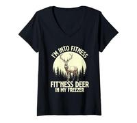 Femme I'm Into Fitness Fit'ness Deer in My Freezer - Amoureux de la Chasse T-Shirt avec Col en V