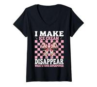 Femme I'm Into Fitness Fitness Ice Cream in My Mouth Cône Fille T-Shirt avec Col en V