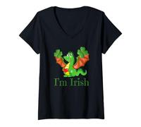 Femme I'm Irish Cute Irish Irish Dragon pour la Saint-Patrick T-Shirt avec Col en V