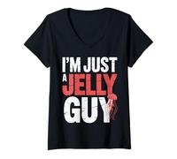 Femme I'm Just A Jelly Guy Jaloux Pund Sweet Joke ||- T-Shirt avec Col en V