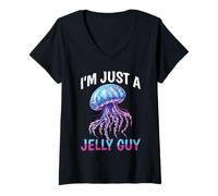 Femme I'm Just A Jelly Guy Jaloux Pund Sweet Joke - T-Shirt avec Col en V