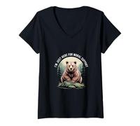 Femme I'm Just Here for Moral Support Amitié édifiante |- T-Shirt avec Col en V