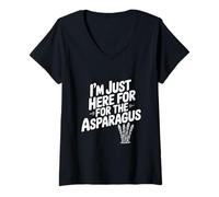 Femme I'm Just Here for The Asperagus Funny Vegetable Lover T-Shirt avec Col en V