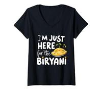 Femme I'm Just Here for The Biryani Plat à Riz épicé Indien T-Shirt avec Col en V