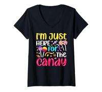 Femme I'm Just Here for The Candy T-Shirt avec Col en V