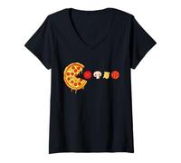 Femme I'm Just Here for The Pizza | Funny Food Lover T-Shirt avec Col en V
