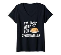 Femme I'm Just Here for The Sfogliatelle Italian Ricotta Pastry T-Shirt avec Col en V