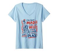 Femme I'm Just Mad As Hell 250th Anniversary T-Shirt avec Col en V