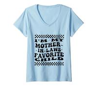 Femme I'm My Mother in Laws Favorite Child Funny in Law Hommes Femmes T-Shirt avec Col en V