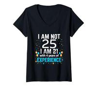 Femme I'm Not 25th Birthday Funny 25 Years Old Joke Bday Humour T-Shirt avec Col en V
