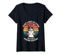 Femme Im Not A Crazy Cat Person Im A Cats Assistant Personnel T-Shirt avec Col en V