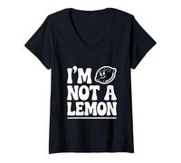 Femme I'm Not a Lemon Funny Citrus Humour T-Shirt avec Col en V