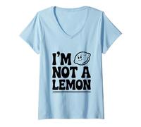 Femme I'm Not a Lemon Funny Citrus Humour T-Shirt avec Col en V