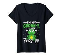 Femme I'm Not Croaky-y, I'm Just Frog-GY T-Shirt avec Col en V
