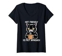 Femme I'm Not Friendly Do Not Approach T-Shirt avec Col en V