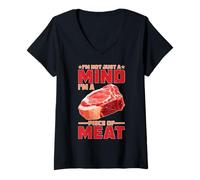 Femme I'm Not Just A Mind I'm A Piece of Meat État d'esprit T-Shirt avec Col en V