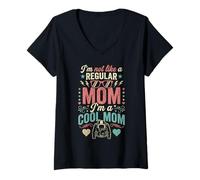 Femme I'm Not Like A Regular Mom I'm A Cool Mom Retro Edgy T-Shirt avec Col en V
