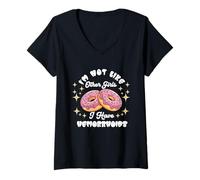 Femme Im Not Like Other Girls I Have Hemorroids Donut Humour Adulte T-Shirt avec Col en V