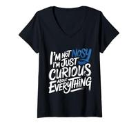 Femme I'm Not Nosy I'm Just Curious About Everything - T-Shirt avec Col en V