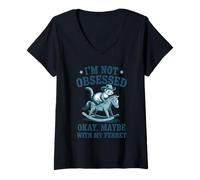 Femme I'm Not Obsessed Okay Maybe with My Ferret Cowboy T-Shirt avec Col en V