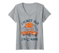 Femme I'm Not Old Camion Vintage Classique T-Shirt avec Col en V
