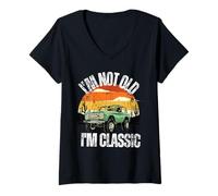Femme I'm Not Old I'm Classic Funny Vintage Car T-Shirt avec Col en V