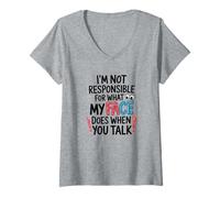 Femme I'm Not Responsible for What My Face Does Illustration T-Shirt avec Col en V