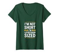Femme I'm Not Short I'm Leprechaun Sized Irish St Patrick Day T-Shirt avec Col en V